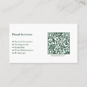 Fidélité Paysage blanc & vert fleuriste Carte de visite (Dos)