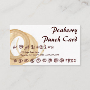 Fidélité Peaberry a souillé la carte perforée de boissons