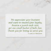 Fidélité Plage de conduite de golf - Carte de perforation d (Dos)