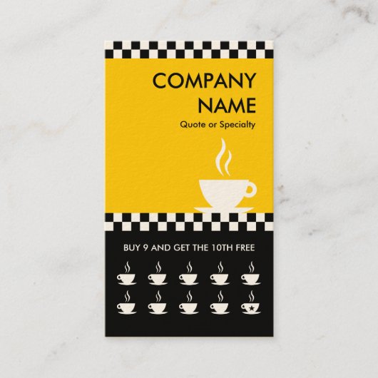 Fidélité rétro carte perforée de contrôleurs de café (Devant)