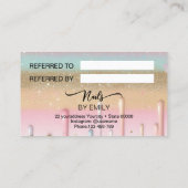 Fidélité Salon à ongles Pastel Carte de référence (Dos)