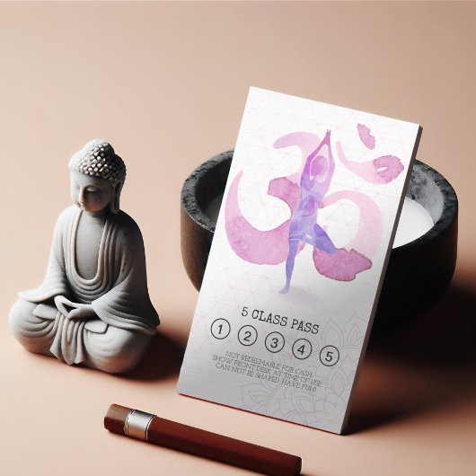 Fidélité Yoga Instructeur Om Symbole Classe Pass Carte de f