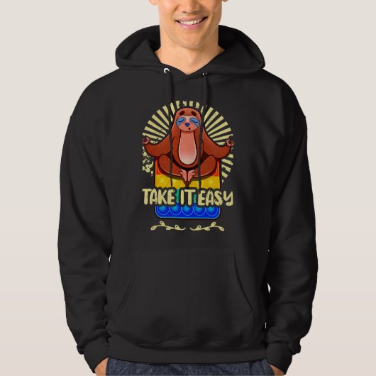 Fidget Speelgoed Pop It Funny Sloth Yoga Hoodie (Voorkant)