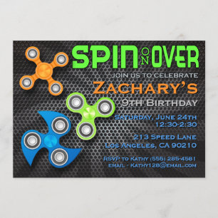 Fidget Spinner Boys Invitation Anniversaire