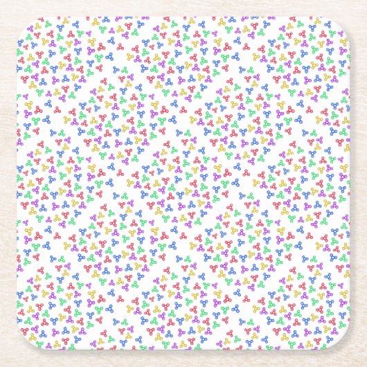 Fidget Spinners Vierkante Kartonnen Onderzetter (Voorkant)