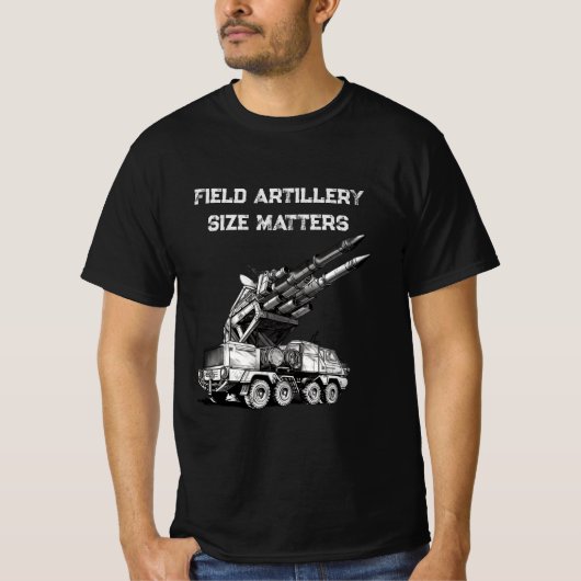 Field Artillery Size Matters Veteraan T-shirt (Voorkant)