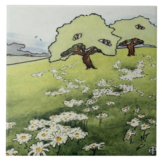 Field Daisies tegels Tegeltje (Voorkant)