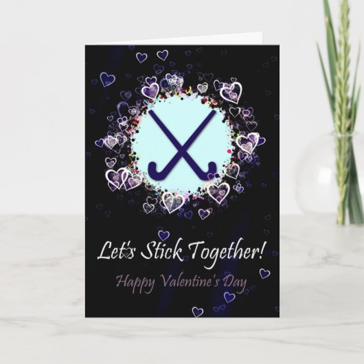 Field Hockey Carte Saint Valentin, personnalisable (Devant)
