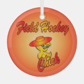 Field Hockey Chick #5 Glas Ornament (Voorkant)