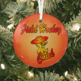 Field Hockey Chick #5 Glas Ornament