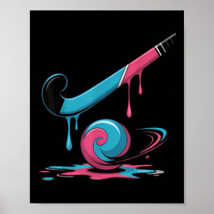 Field Hockey Drip Voor Speler Poster