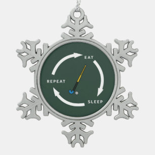Field Hockey Eat Sleep Snel Sporen Fan Gezegde her Tin Sneeuwvlok Ornament