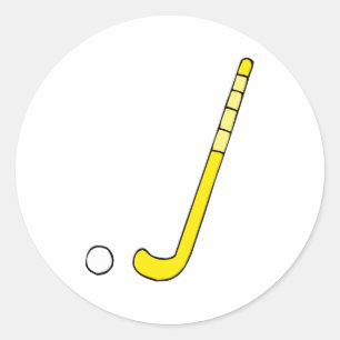 Field Hockey gele stick Ronde Sticker