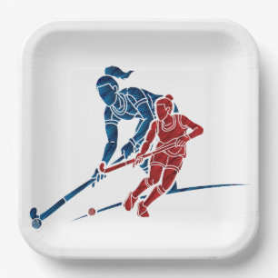 Field Hockey Girls Papieren Bordje
