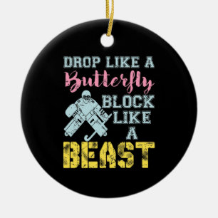 Field Hockey Goalie Block als een Beest Keramisch Ornament