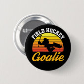 Field Hockey Goalie Goalkeeper Retro Ronde Button 5,7 Cm (Voorkant /achterkant)