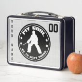 Field Hockey Goalie Lunch Box, Black (In situ)