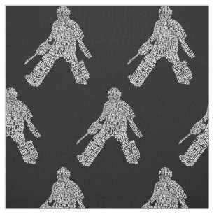 Field Hockey Goalie Word Art Stof