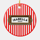 Field Hockey Holiday Cadeau Keramisch Ornament (Achterkant)