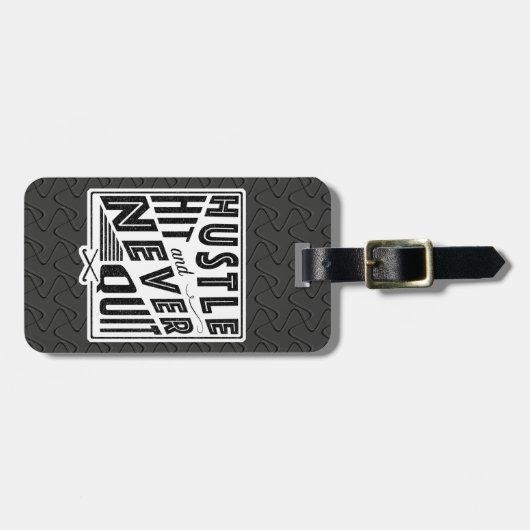 Field Hockey Hustlie Hit & Nooit stoppen met het L Bagagelabel (Voorkant horizontaal)