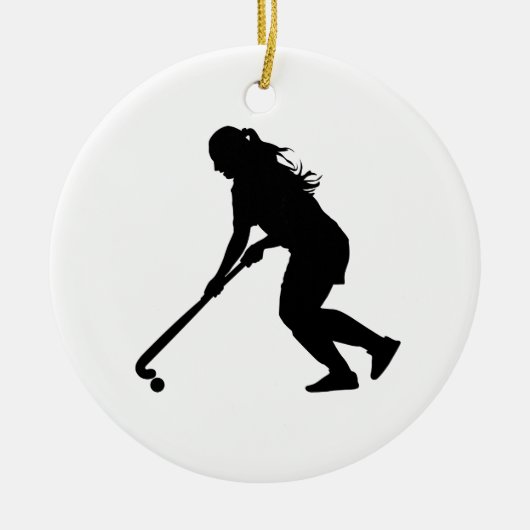 Field Hockey Keramisch Ornament (Voorkant)
