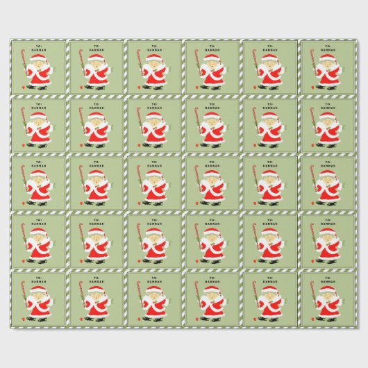 Field Hockey Kerstmis Cadeaupapier (Vlak)