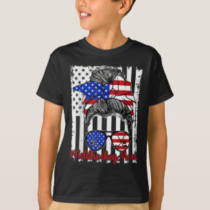 Field Hockey Moeder Amerikaanse Vlag Moederdag 4 j T-shirt