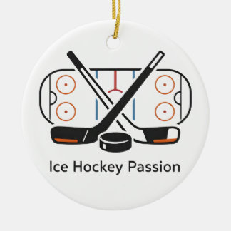 Field Hockey Ornament met naam Wit