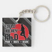 Field Hockey PH.d Acryllic Sleutelhanger Keyring (Achterkant)