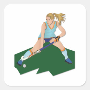 Field Hockey Player Vierkante Sticker