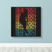 Field Hockey Retro Field Hockey Canvas Afdruk (Insitu (Houten vloer))