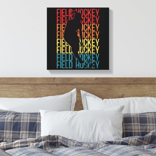 Field Hockey Retro Field Hockey Canvas Afdruk (Insitu (Slaapkamer))