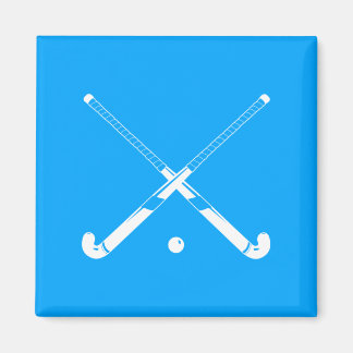 Field Hockey Silhouet Magnet Blauw Magneet