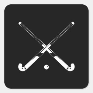 Field Hockey Silhouet Sticker Zwart