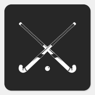 Field Hockey Silhouet Sticker Zwart