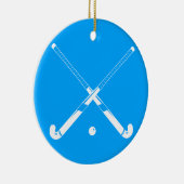 Field Hockey Silhouette Ornament Blue (Rechts)