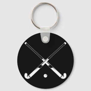 Field Hockey Silhouette Sleutelhanger Black