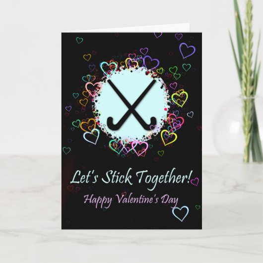 Field Hockey Stick Together Carte de Saint-Valenti (Devant)