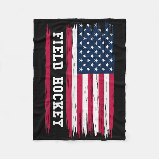 Field Hockey Usa American Flag Hockey Player Sport Fleece Deken (Voorkant)