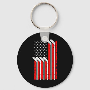 Field Hockey Usa Vlag 4th Of July Sweeper Doelman Sleutelhanger