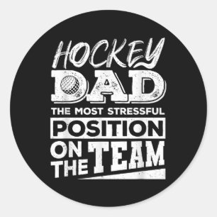 Field Hockey Vader T-shirt Mannen Field Hockey Lie Ronde Sticker