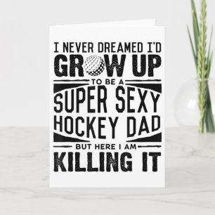 Field Hockey Vader T-shirt Mannen IJshockey Speler Kaart