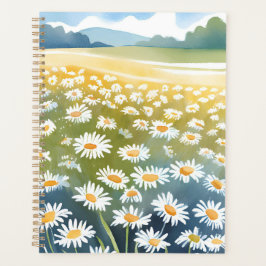 Field of Daisies | Flower Meadow Floral Painting  Planner