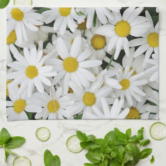 Field of Daisies Theedoek (Gevouwen)