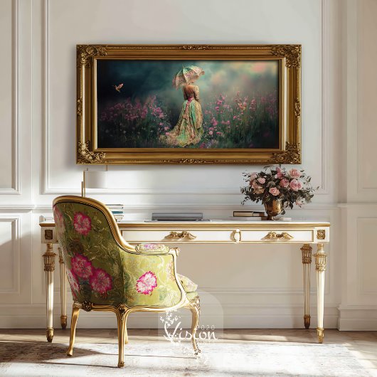 Field of Dreams, Portret en parasol, smaragdgroen Tissuepapier