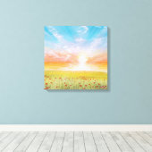 Field of Poppies Canvas Afdruk (Insitu (Houten vloer))