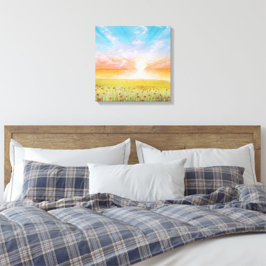 Field of Poppies Canvas Afdruk (Insitu (Slaapkamer))