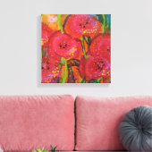 Field of Poppies Wrapped Canvas (Insitu (Woonkamer))