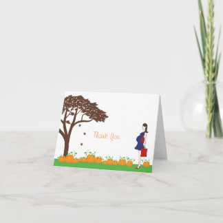 Field of pumpkins baby thank you cards bedankkaart