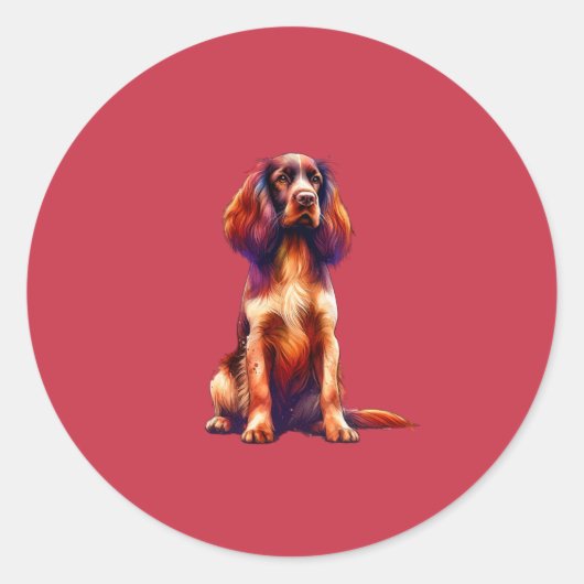 Field Spaniel Dog Ronde Sticker (Voorkant)